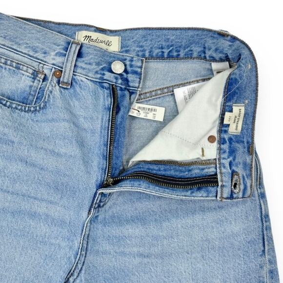 Madewell Jean Womens 24 Tall Blue Baggy Straight Leg Raw Slit Side Leg Hem - Picture 3 of 16